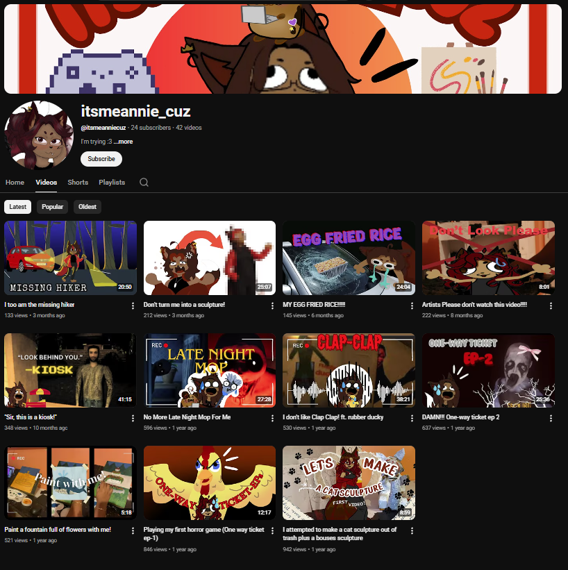 artist YouTube page